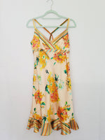 Load image into Gallery viewer, Y2K designer colorful pastel floral minimalist mini slip dress
