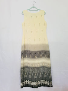 Retro 90s pastel yellow Ombre occasional maxi dress