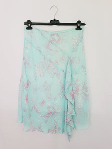 Y2K 00s retro baby blue butterfly summer minimalist skirt