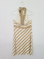 Load image into Gallery viewer, Y2K retro striped shimmer stretch halter party mini dress
